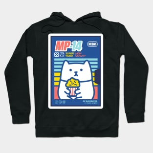 Blue and Red Retro Popcorn Cat Hoodie